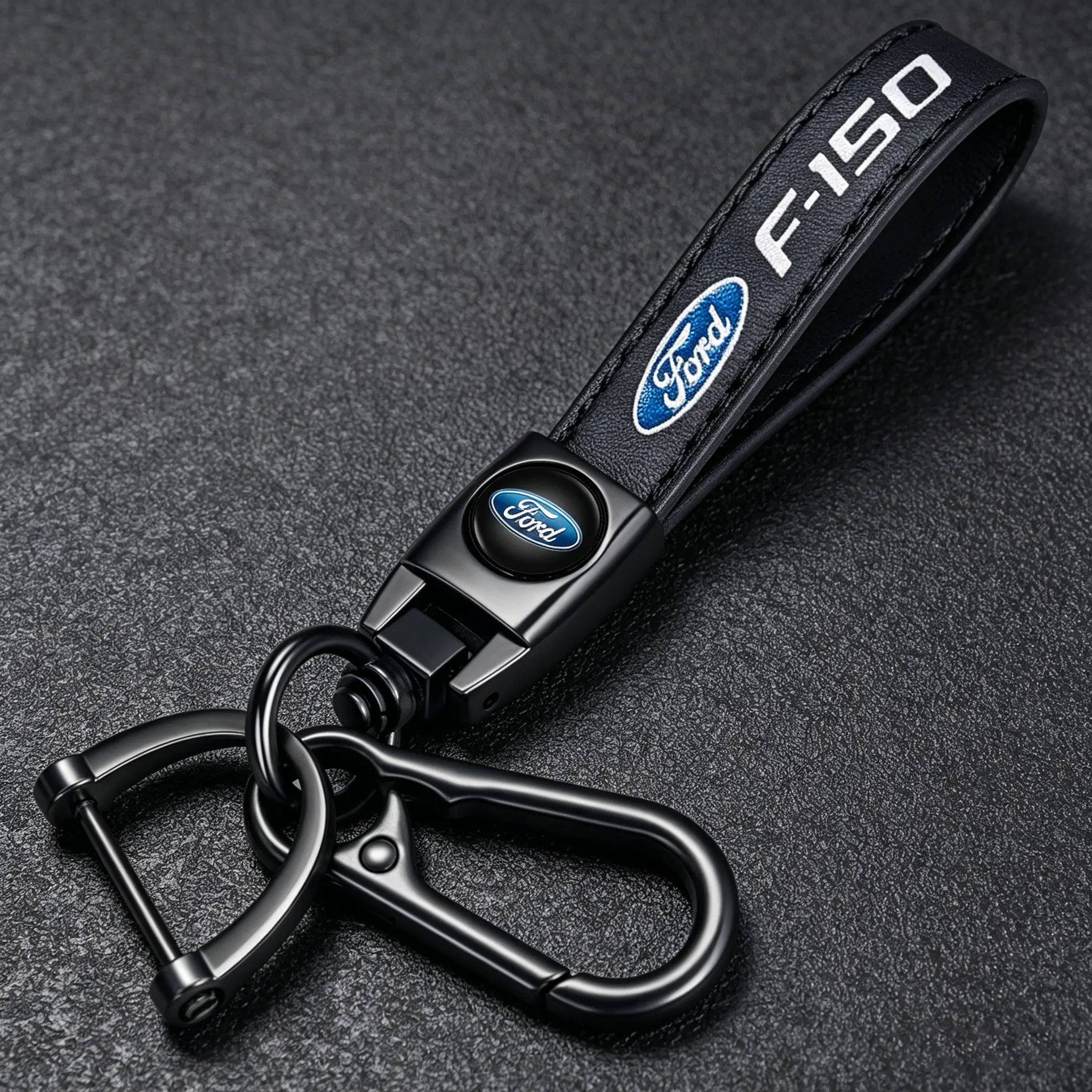 Genuine Leather Car Keychain for Ford F150 F-150 Series Car Key Chain Ring for Men and Woman Metal Accessories automotive
