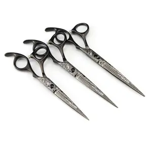 6.0/6.5/7.0 Inch Patterned Blade Hair Cutting Scissors, High-End 6cr Stainless Steel, Ergonomic Right Hand Design, Hair Cutting Accessories