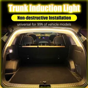 Car Trunk Led Atmosphere Light Strip Waterproof PVC Flexible Ambient Light Strip Automatic On/Off Hidden Installation Universal for Suv/Mpv