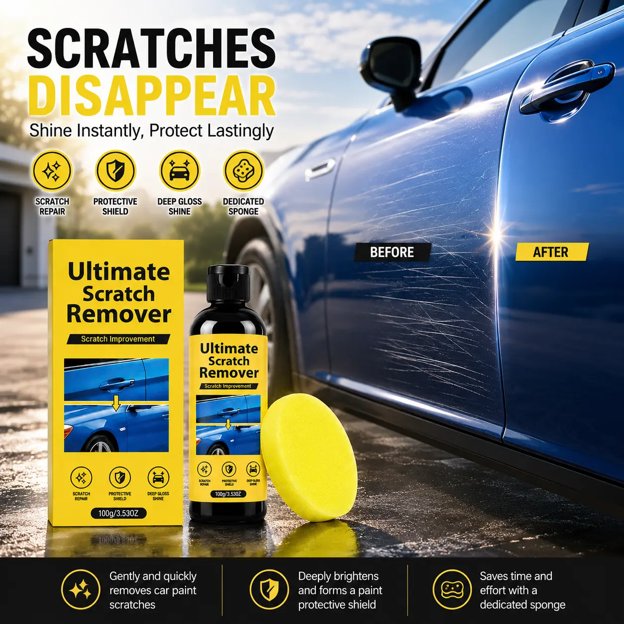 Magic Car Scratch Removal Liquid – Easy DIY Auto Paint Touch-Up, Quick Scratch Repair & Gloss Restoration | Portable Car Care Essential for All Vehicles | Instantly Restore Finish in Minutes | 2026 Must-Have Auto Beauty Tool