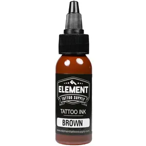 Element Tattoo Supply Brown Tattoo Ink 1oz Bottle For Tattoos and TattooIng Color Durable