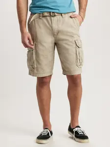Survivor Men’s Belted Cargo Shorts, Heavyweight Cotton Twill Utility Shorts, Classic Fit Multi-Pocket Casual Outdoor Wear