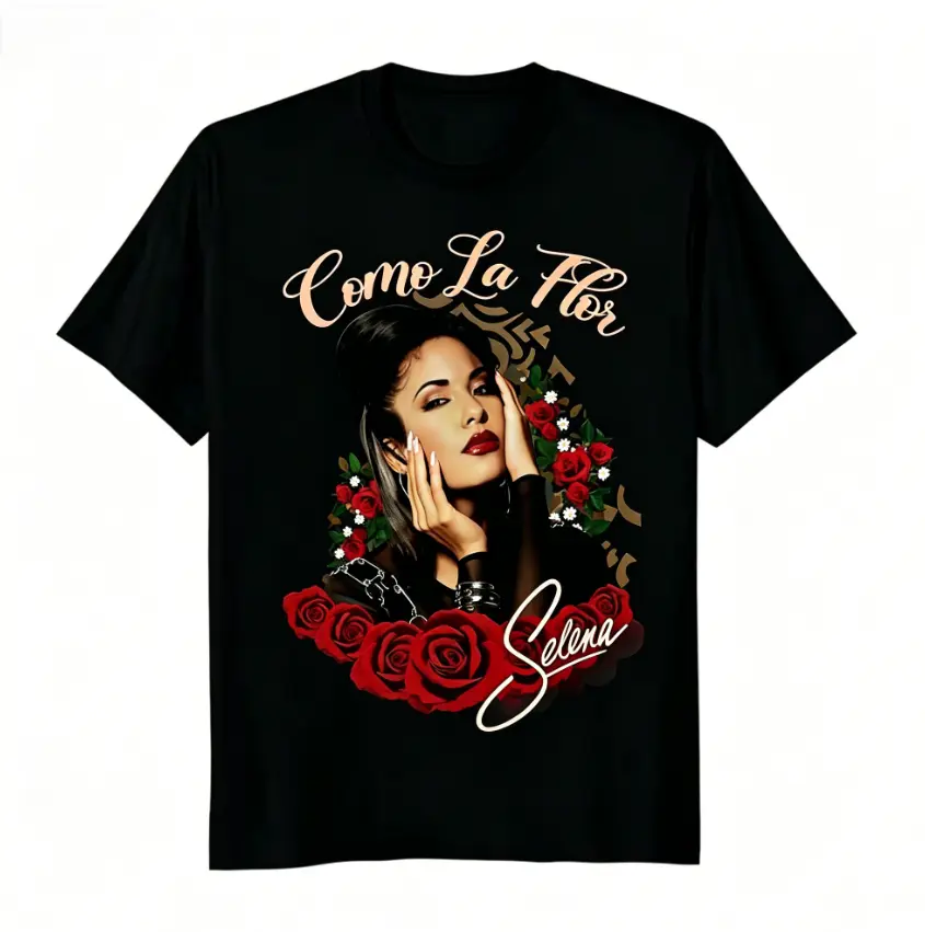 Selena Quintanilla Como La Flor T-Shirt | 100% Cotton Vintage Tejano Music Fan Gift Tee women Womenswear Tshirt
