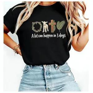 Comfort ColorsA Lot Can Happen in Three Days Shirt Easter Jesus Shirt Good Friday Easter He Is Risen Religious Faith