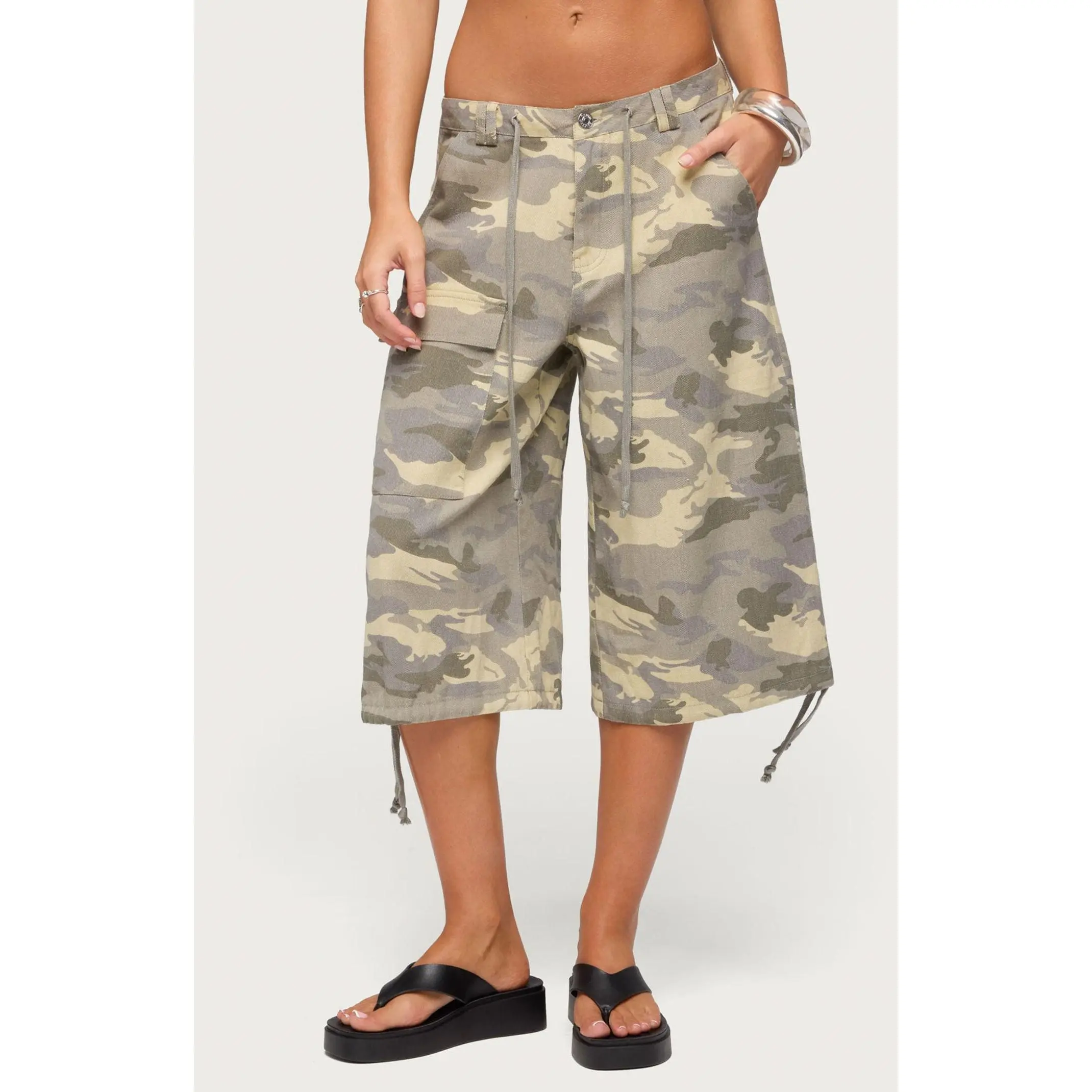 Edikted Women's Camo Cargo Bermuda Shorts