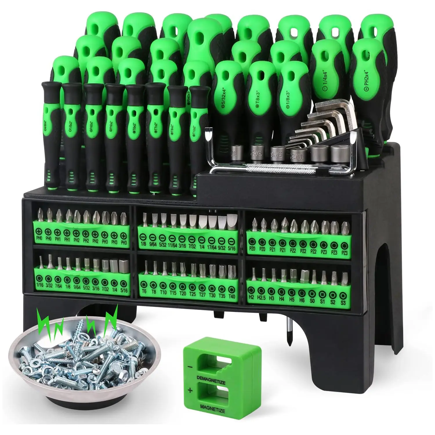 D ProTool Hub 118-Piece Screwdriver Set with Screwdriver Bits - Easy-to-Use Hand Tool for Assembly Repair, Maintaining, Suitable for All Skill Levels