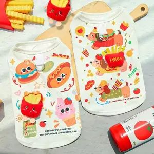 [2pcs] 2025 New Ice Silk Summer Thin Breathable Cool Clothes for Pets, Dogs, Dogs, Clothes, Cats, Clothing Supplies, Cute Cartoon 3D