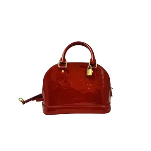 Pre-owned louis FRANCE Clutches & Wristlets H2 Vuitton (LV) Alma BB Red Patent Leather Shell Bag