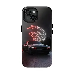Hellcat Redeye Dodge Challenger SRT Tough Phone Case, Drop-Resistant Protective Cover, Compatible with iPhone 11-17 Pro Max/Plus and Samsung Galaxy S23-25