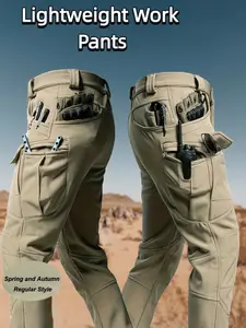 Men's Tactical Work Pants, Multi-Pocket Outdoor Training Pants, Durable Casual Pants for Daily Wear, Hiking, Fishing, Multiple Colors Available, Casual Pocket Trousers