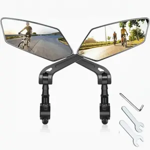 1 Pair  Mirror,  Mirrors Handlebar Mount View, Adjuatable Wide Angle RearView Mirror, 360? Adjustable Bicycle Rear View Mirror Accessories for Ebike Mountain Road  (Black)