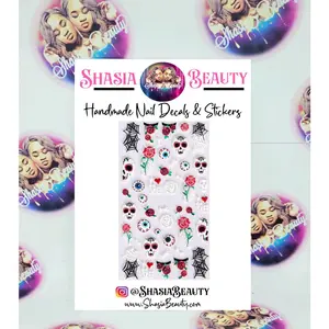 Sugar Skull Halloween 5D Nail Stickers