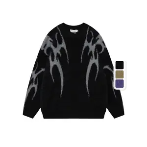 Spark knit sweater, men's casual and warm, slightly elastic, round-neck pullover sweater for autumn and winter.