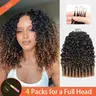 【New Color】ElNbeauty Burmese Curly Crochet Human Hair＆Pre-looped Strand＆Pre-Separated Knotless Invisible Crochet Hair for Boho Braids 50g/Pack, 4-5 Packs for Full Head,Vacation Hair #FallVibes