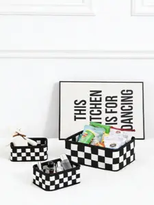 Rectangular Decorative Basket Organizer Box Set of 3, Synthetic Fiber Felt Storage Baskets, 1 Large & 2 Small, Tool Bags