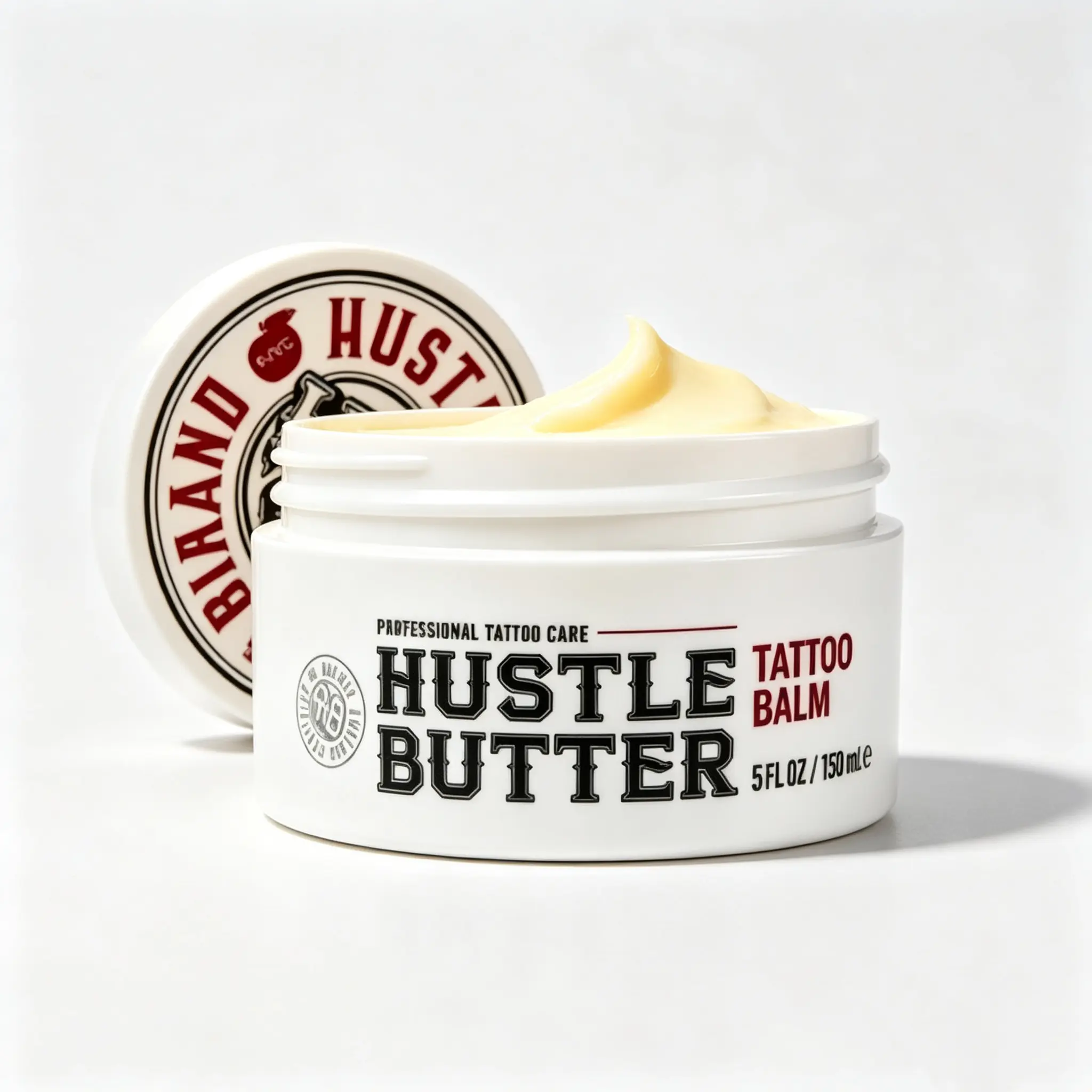 Hustle Butter 5oz Tattoo Aftercare Balm - Soothing Cream for Fresh Ink & New Tattoos. Helps Relieve Itchiness, Reduce Scabbing & Support Recovery. Non-Greasy Daily Care for Sensitive Skin.