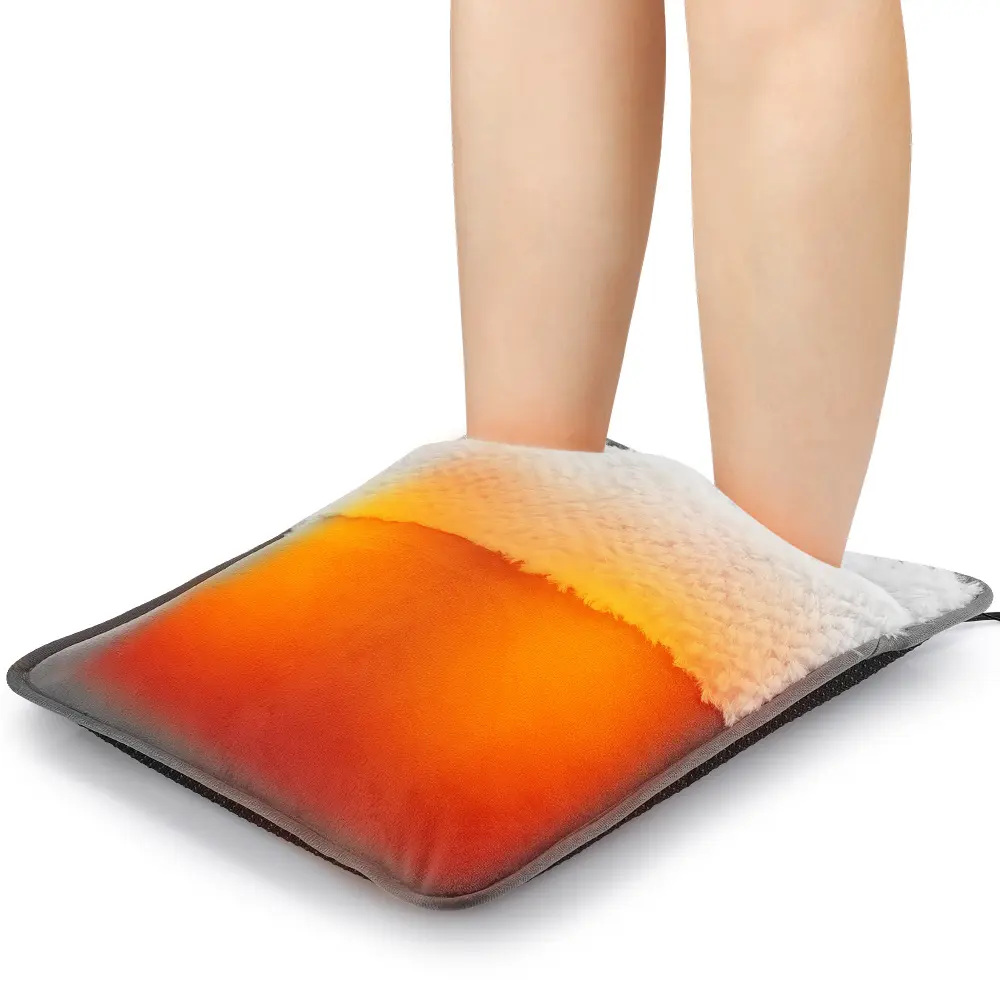 Cross-Border USB Plug-in Foot Warmer Home Office Constant Temperature Heating Plush Warm Electric Foot Pad Gray Crystal Ultra Soft 5V 8.4W