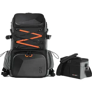 K&F CONCEPT Camera Bag EVA Waterproof 2 in 1Camera Backpack Shoulder Bag 32L Large Capacity with Rain Cover Storage for 15.6" Laptop for Photography