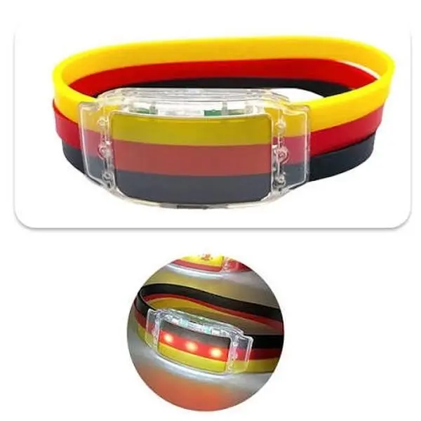 Germany Flag LED Bracelet - Casual Flashing Light-Up Wristband for Festivals, Sports Events