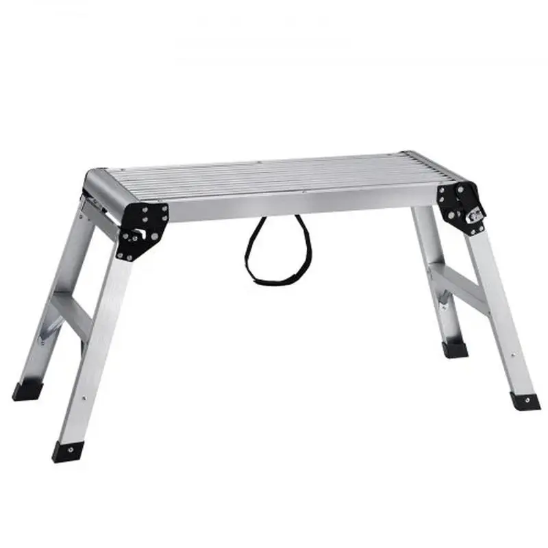 Folding Aluminum Work Platform (330 lbs Capacity) - Heavy-Duty Step Stool Bench with Non-Slip Feet for Painting & Car Washing