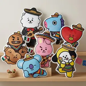 [Plush Pillow] Cute Chibi Group Mexico Style Pillow, KPOP Fan Gift Home Decor