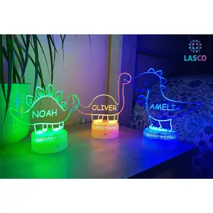 Dinosaur Personalized Acrylic Night Light for Kids