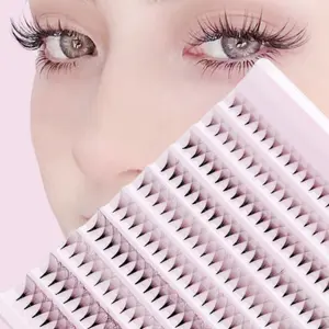 200 Pieces Pre-Made Fan-Shaped Eyelash Extensions, 10D/20D Thickness 0.07mm, D/c Curl 8-15mm, Thick and Curled Middle Rod Lashes