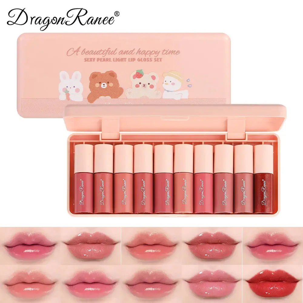 10 Pcs Mini Capsule Lip Gloss Set, Color-Changing Lip Balm to Hydrate & Moisturize, Long-Lasting Waterproof Cosmetic for Women, Moisturizer, Glossy Lips