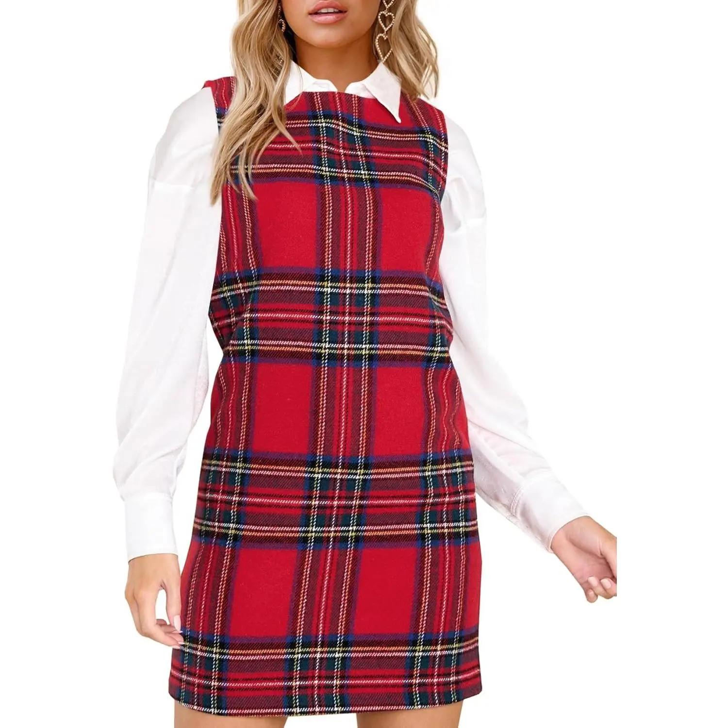 Women's Plaid Christmas Dress Mini Sleeveless Round Neck A Line Short Xmas Party Dresses - TikTok Shop Women's Plaid Christmas Dress Mini Sleeveless Round Neck A Line Short Xmas Party Dresses - TikTok Shop