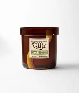 Mijo Candle Co Cacti Candle - Agave, Green Floral, Amber - 8oz - 40hrs - Scent, Decor
