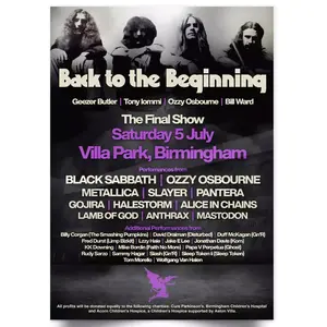 Black Sabbath Music Poster Final Show Villa Park 2025 Rock Concert Poster