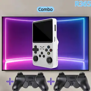 WUDS R36S Retro Handheld Console 64GB TF Card 3.5-inch IPS Screen Linux System with 2 Controllers Combo Portable Pocket Game Device