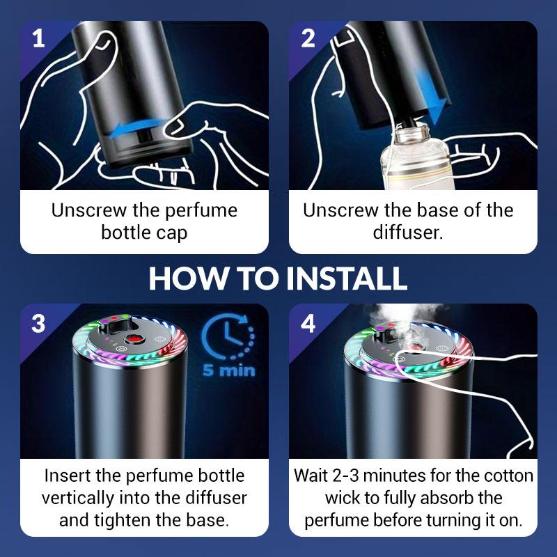 【Valentine's Day Gift 】Gift Set - Smart Car Air Freshener: 50ML×2 Natural Cologne Air Purifier Lasting Fragrance Star Roofing,Suitable For Cars, Offices, and Homes