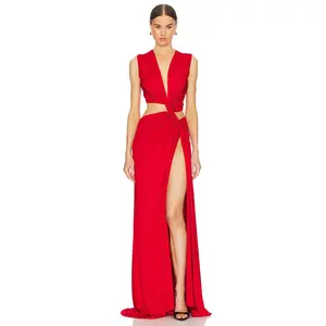 Sid Neigum Triple Loop Knit Dress in Red