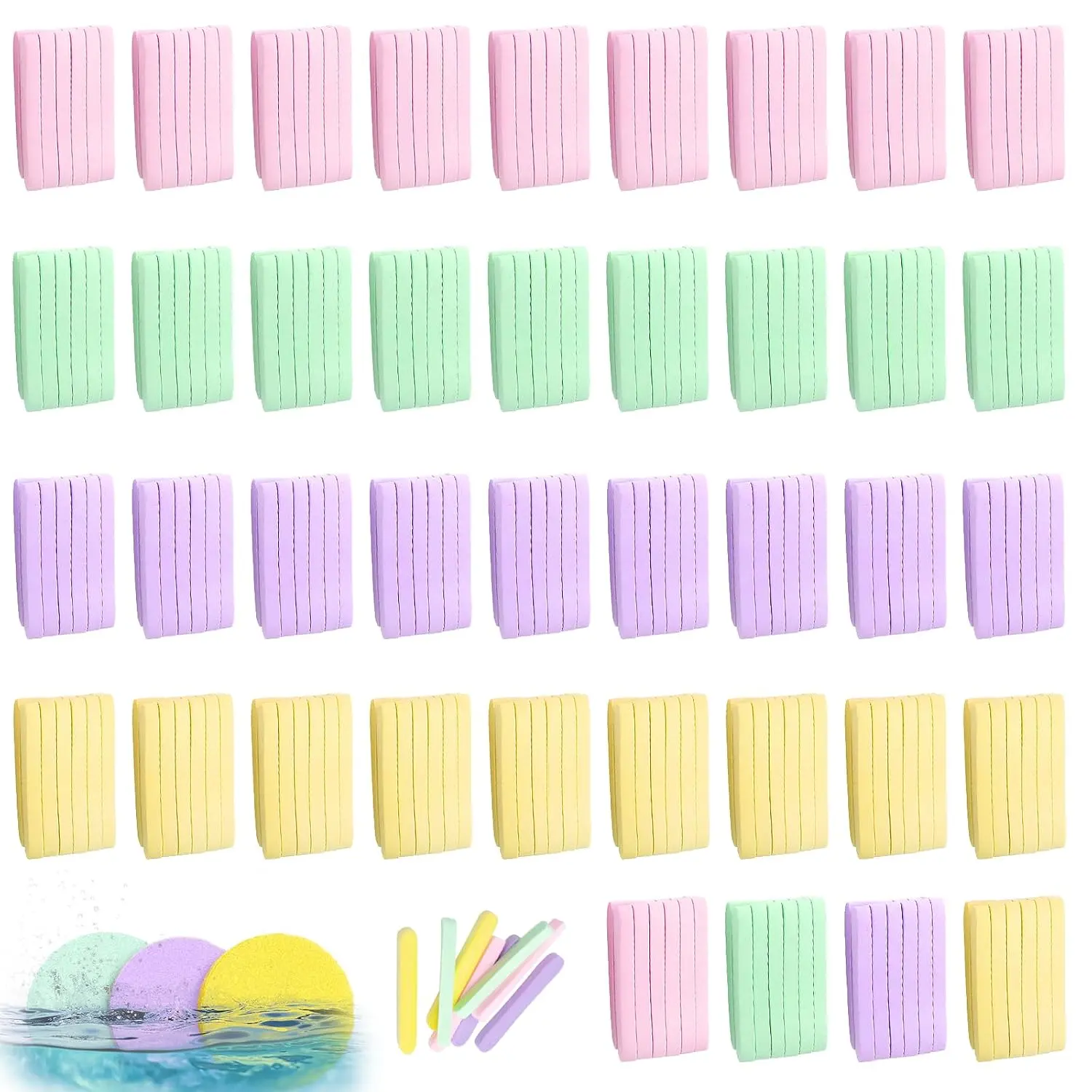 240 Count Compressed Facial Sponges Makeup Removal Round Face Wash Sponges Reusable Face Sponges for Cleansing Exating PVA Spa Facial Pads for n Esthetician Beauty Remover Supplies, 4 Colors