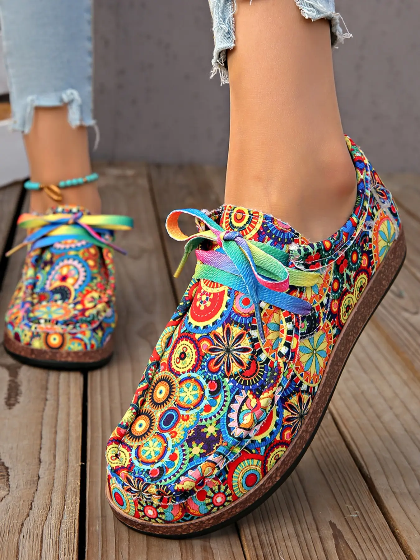 Women's Outdoor Casual Fashion Shoes Slip-On Walking Shoes, Comfortable Round Toe Design, Ideal for Daily Commute & Vacation, Stylish Round Toe Loafers, Rubber Soled Trendy Shoes