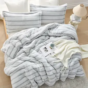 Cozzzzzzzzzzzzzzzzy - Coma Inducer Oversized Comforter Set - Glacier Gray Stripe