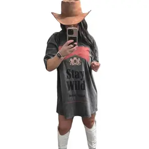 Ladies Black festival T-Shirt, Nashville Outfit, Country Concert Top, Western Tee, Oversized T-Shirt Fabric