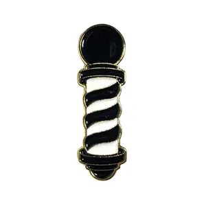 BVANDB Barber's Pole Pin (Black/White/Gold)
