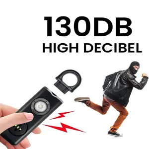 Rechargeable personal safety alarm for women | 130dB high volume alarm with strobe light and flashlight | Self defense keychain suitable for girls, the elderly, and night safety - compact and portable