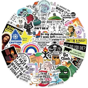 50 Pcs Funny Satirical Stickers, Cute Cartoon Waterproof Vinyl Decals, Ideal for Phone Cases, Skateboards, Guitars, Helmets, DIY Crafts, Gift Ideas