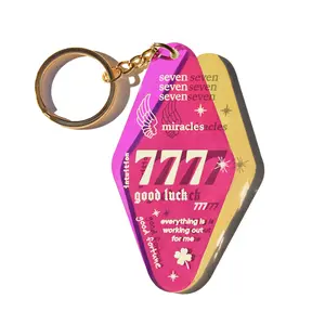 777 GOOD LUCK ANGEL NUMBER IRIDESCENT KEYCHAIN