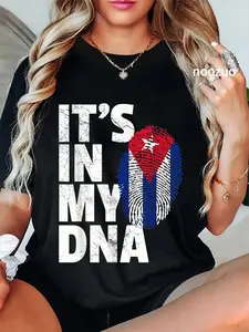 100% Cotton IT'S IN MY DNA Cuba Flag Cuban Shirt Men Women Gift T-Shirt