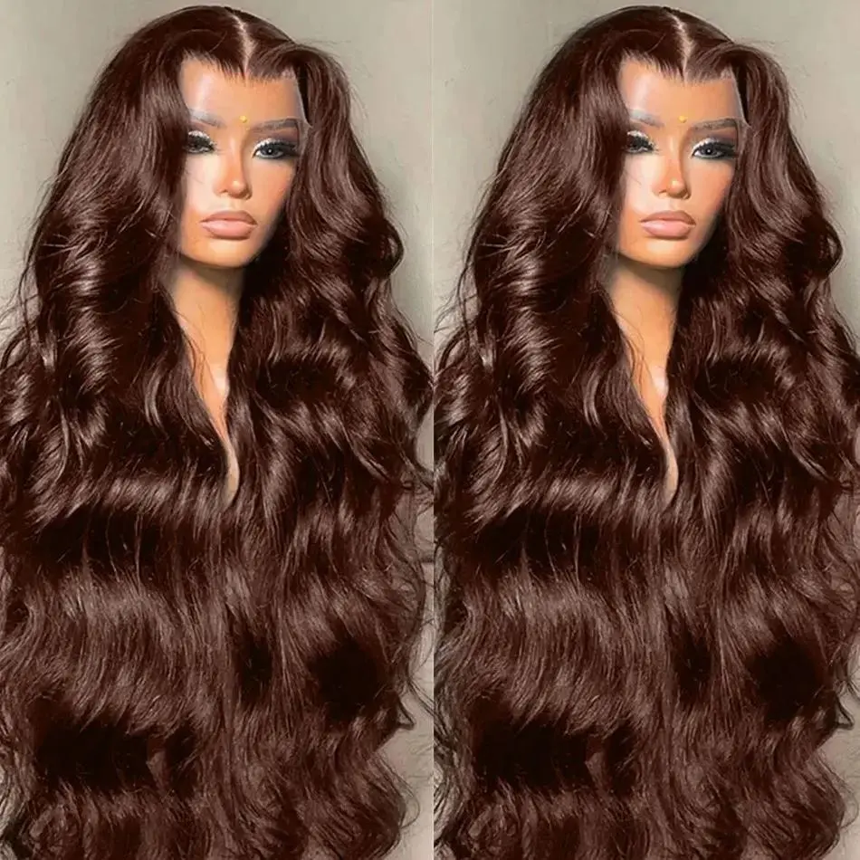 Bling Hair #4 Chestnut Brown Pre Plucked Lace Front Wig Human Hair 180% Density 13x6 13x4 Hd Lace Frontal Wigs For Women with Baby Hair #SummerVibes