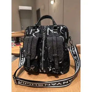 Sparkling Rhinestone Fashion Casual Crossbody Bag, Multi-Pocket Large Capacity Fashionable Shoulder Bag, Versatile Commuter Women's Bag