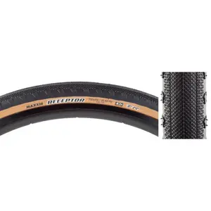 Maxxis Receptor Tire - 700 x 40 Tubeless Folding Black/Dark Tan Dual EXO