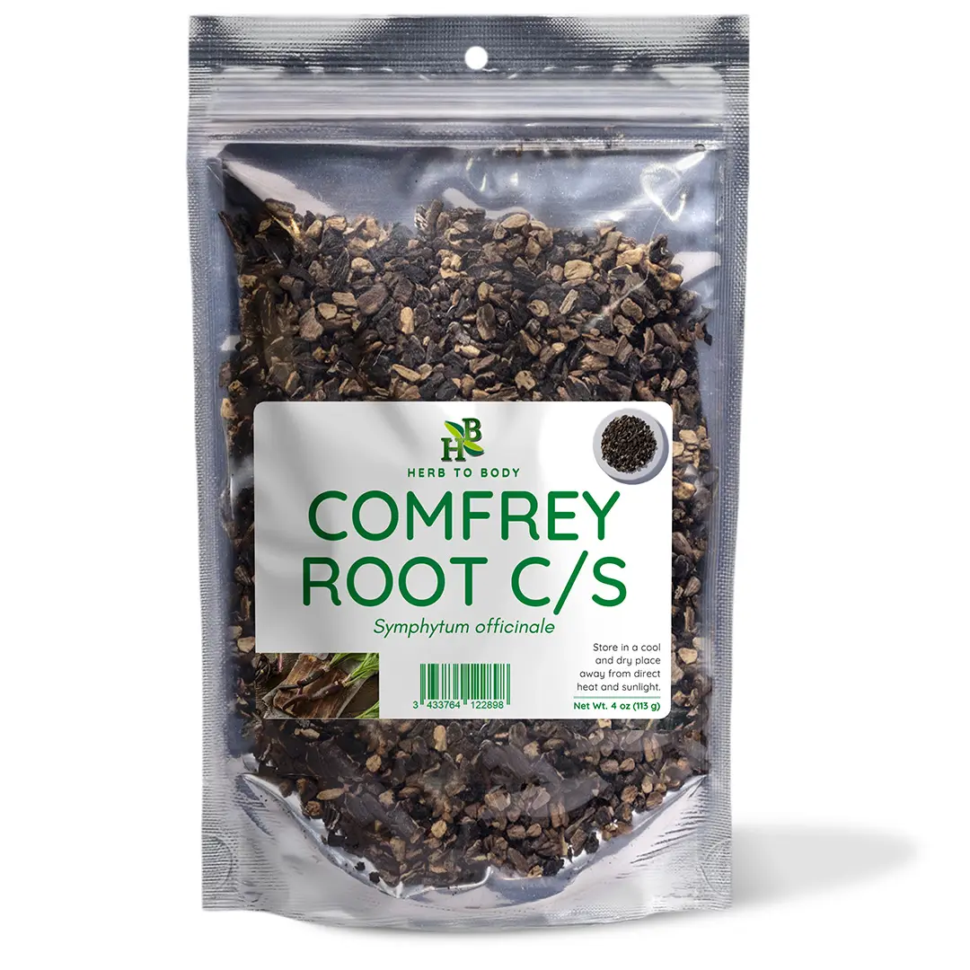 Herb To Body Comfrey Root – 4 oz (113 g) | Cut & Sifted Dried Root for DIY Salves & Oils – External Use