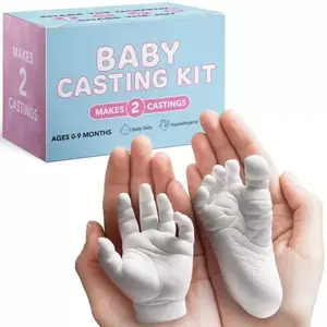 Dowmoo Baby Handprint Kit, 3D DIY Mold Set for Newborns, Infant Footprints and Handprints Memorial Gift, Easy-To-Use Craft Supplies
