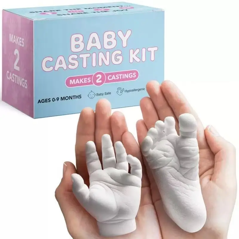 Dowmoo Baby Handprint Kit, 3D DIY Mold Set for Newborns, Infant Footprints and Handprints Memorial Gift, Easy-To-Use Safe Hypoallergenic Craft Supplies