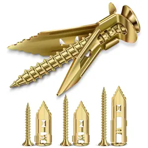 160 count Self Drilling Drywall Anchors with Screws Kit, 3 Sizes  Zinc-Plated Manganese Steel Expansion Screws, No Pre-Drilling for Hollow Walls, Holds 100+ lbs for Shelves, TV, Cabinets